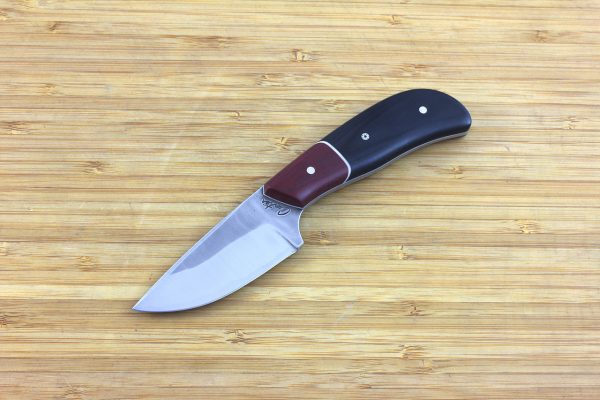 170mm 'Mini' Kajiki Knife, Forge Finish, Red / Black Micarta - 94grams