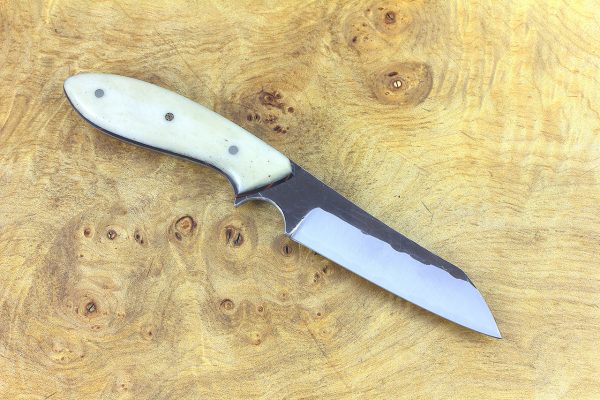 185mm Wharncliffe Brute Neck Knife, Hammer Finish, Bone - 89 grams