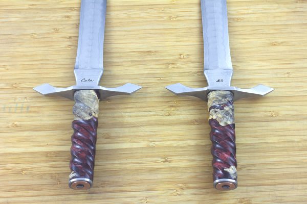 325 mm MasterSmith Dagger, Damascus, ShokWood - 303 grams
