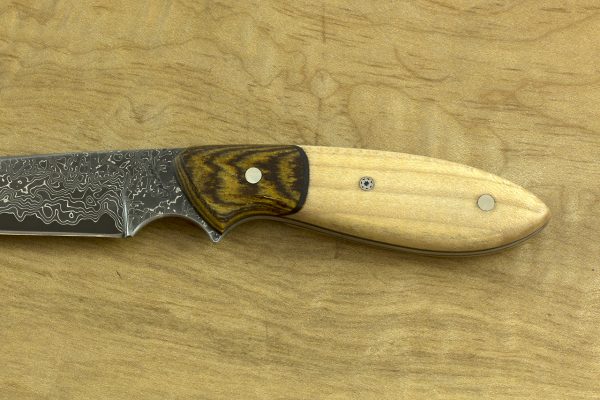 169mm Compact Original Neck Knife, Damascus, Maple / Bocote - 64grams