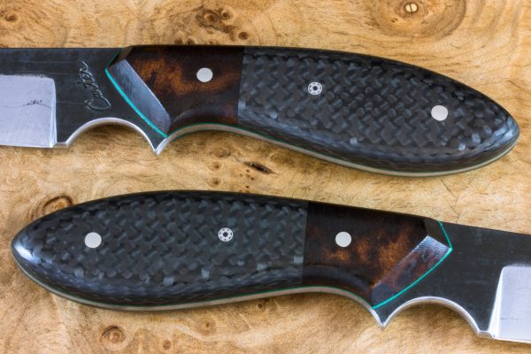 *LIMITED* 189mm Wharncliffe Brute Neck Knife, Forge Finish, Ironwood / Carbon Fiber - 100grams